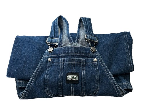 Kids Size 6 Key Industries Indigo Denim Enzyme Wash Bib Overall EUC - Picture 5 of 5