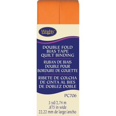 3er-Packung - Wrights doppelt gefaltete Quilt-Bindung 0,875 Zoll x 3 Yard - Orangenschale - 117-706-2197