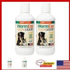 Durvet WormEze Liquid Dewormer for Dogs Cats, 8 oz Pack of 2