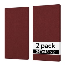Sound Acoustic Panels 2 Pack, 24''x48'' Fiberglass Acoustic Wall Panels 2'' T...