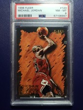 PSA 8! 1996 Fleer #123 Michael Jordan Hardwood Leader - HOF Chicago Bulls