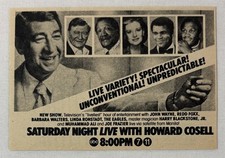 1975 ABC-TV ad ~ SATURDAY NIGHT LIVE with Howard Cosell, Muhammad Ali