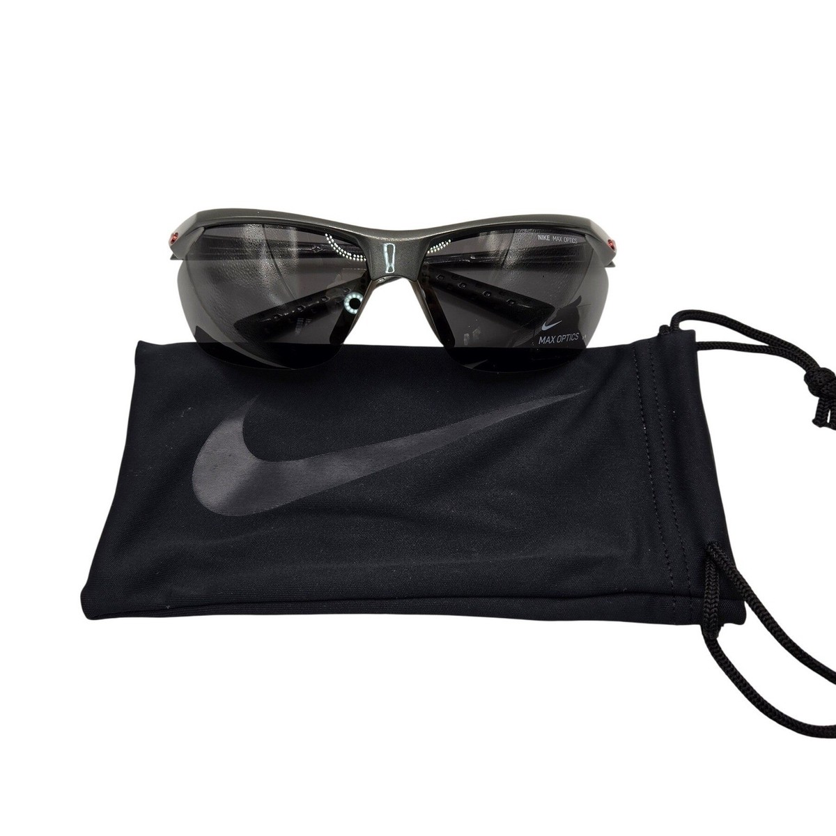 Nike Show X2 Sunglasses EV0620 Charcoal Grey Wrap Sport Training