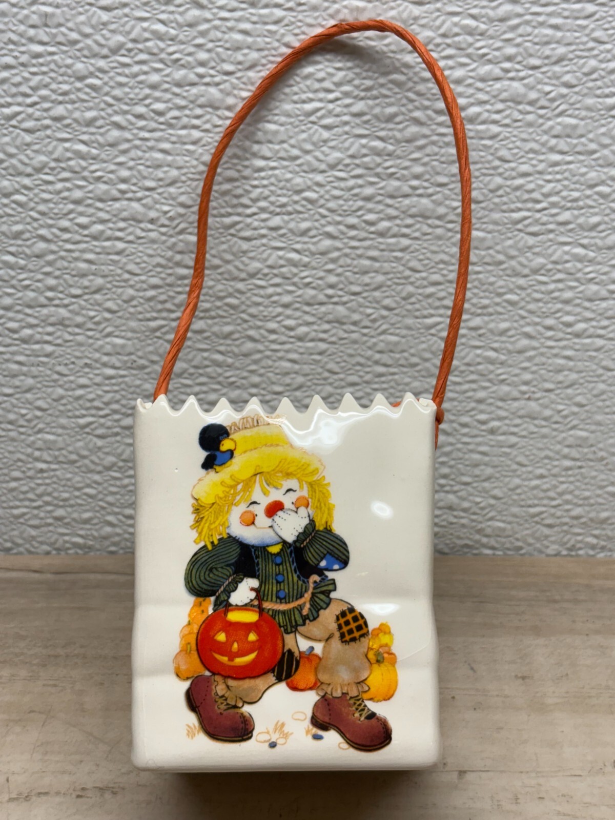 Halloween Scarecrow Ceramic Candy Holder for Treats  
