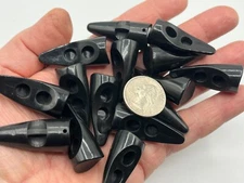 Black Horn Toggle Buttons Coat Jacket  size 1  1/2 inch #T42