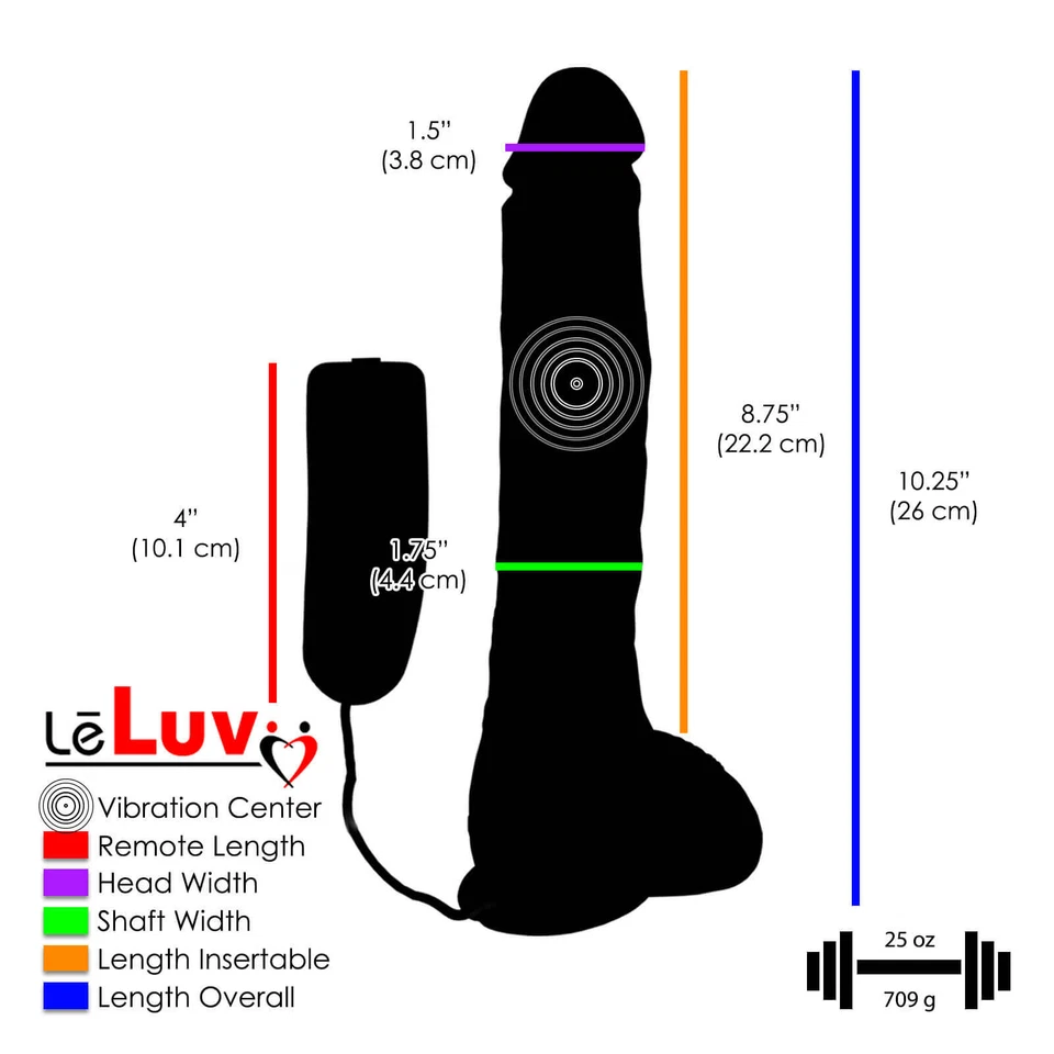 Vibrador 10 pulgadas LeLuv ventosa realista gruesa larga Foto 3 de 3