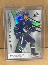 Quinn Hughes 003/299 Rookie Vancouver Canucks 2019-20 UD SP Game Used (JC6)