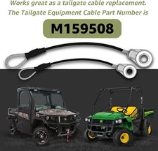 2X Tailgate Cable M159508 for John Deere Gator XUV 625i XUV 825i HPX615E HPX815E
