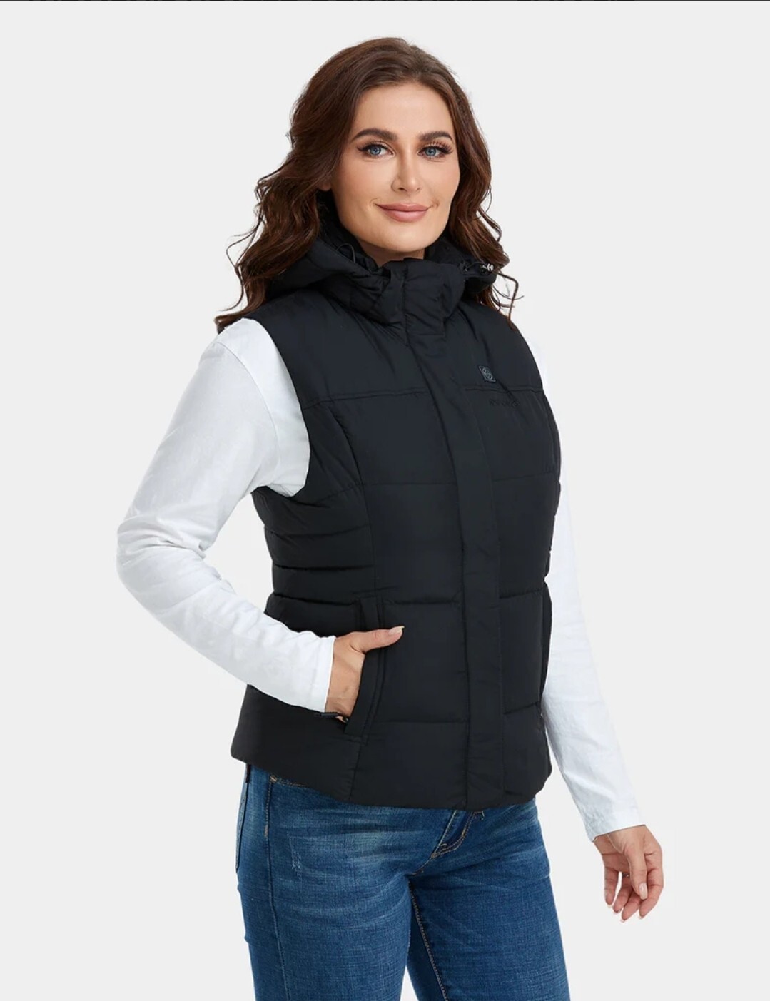 Ororo Women's Heated Down Vest 800 Fill Black with Battery Pack and