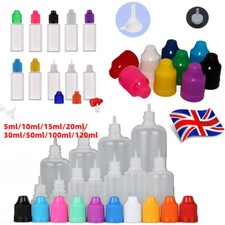 10pcs 5-120ml Empty LDPE Squeezable Dropper Bottles Care Liquid Droppers