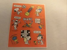 vintage peanuts snoopy charles schulz sticker sheet positive reinforcement