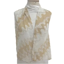 UNBRANDED STRIPES BEIGE RECTANGLE Silk scarf  54/12 in  #A94