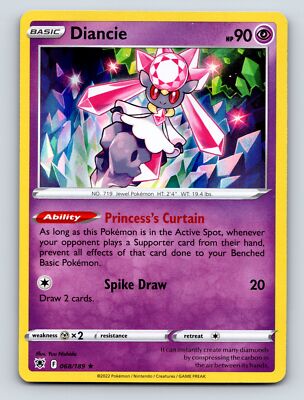 Basic Diancie HP 90 Princesss Curtain Ability Spike Draw Rarity