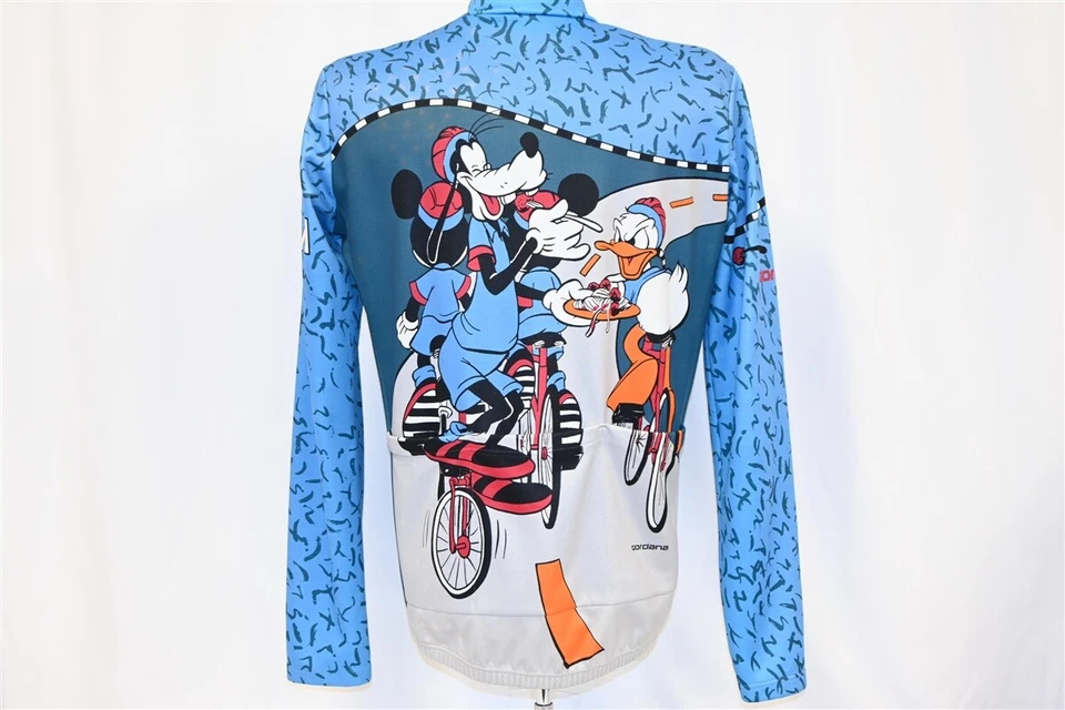 CAMISETA DE CICLISMO VINTAGE AÑOS 90 GIORDANA DISNEY MICKEY MINNIE GOOFY DONALD CREMALLERA L Foto 3 de 4
