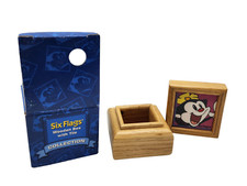 Vintage Animaniacs Dot Wooden Box with Tile Six Flags 2.5