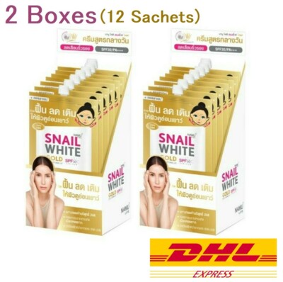 2 boxes Snail White Gold SPF30/PA+++ 24K Pure Anti Aging Restore Repairing Skin