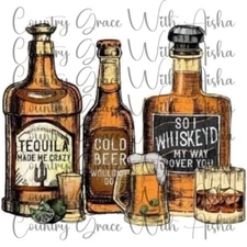 Sublimation Transfer Print Whiskey Ready To Press Heat Transfer