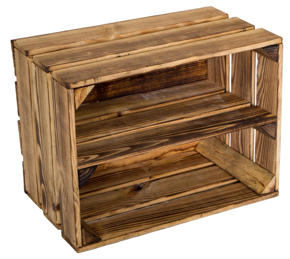Obstkiste Bella Längs geflammt Kinderschuhregal Weinkisten Holzkistenregal Kiste - Bild 2 von 4