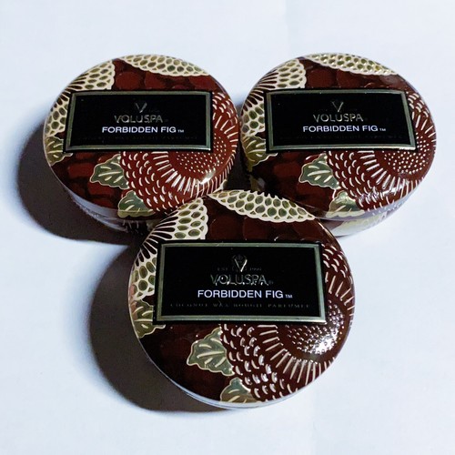 Voluspa Candle Forbidden Fig Mini Tin Travel Size 0.9oz Lot of 3 eBay