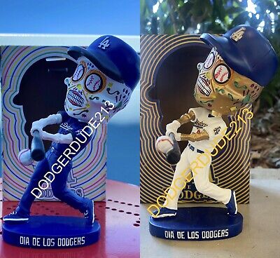 LA DODGERS DIA DE LOS MUERTOS SUGAR SKULL BOBBLEHEAD SET 9 LA DODGERS DIA DE LOS MUERTOS SUGAR SKULL BOBBLEHEAD SET 9