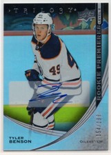 2020 2020-21 Upper Deck Trilogy Silver Auto Rookie #92 Tyler Benson 154/199
