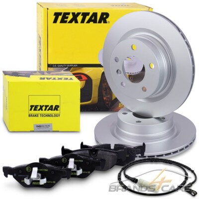 TEXTAR BREMSSCHEIBEN +BELÄGE +KONTAKT HINTEN FÜR BMW 1-ER E81 E87 3-ER E90 E91