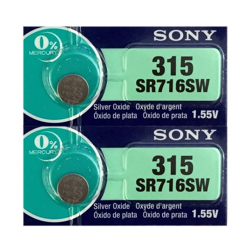 2 NEW SONY 315 SR716SW SR716 silver oxide watch battery - JAPAN - USA Seller - Afbeelding 1 van 2