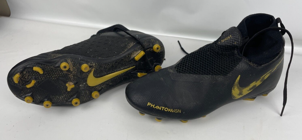 Nike Phantom VSN Ghost Lace Youth Black And Gold Soccer Cleats