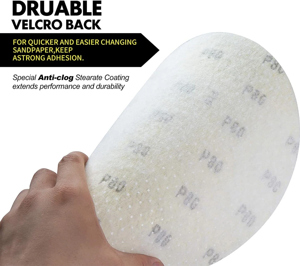9 inch Sanding Disc Multi-Hole Drywall Sander Paper 80 100 120 150 180 220 Grit - Image 3 of 4