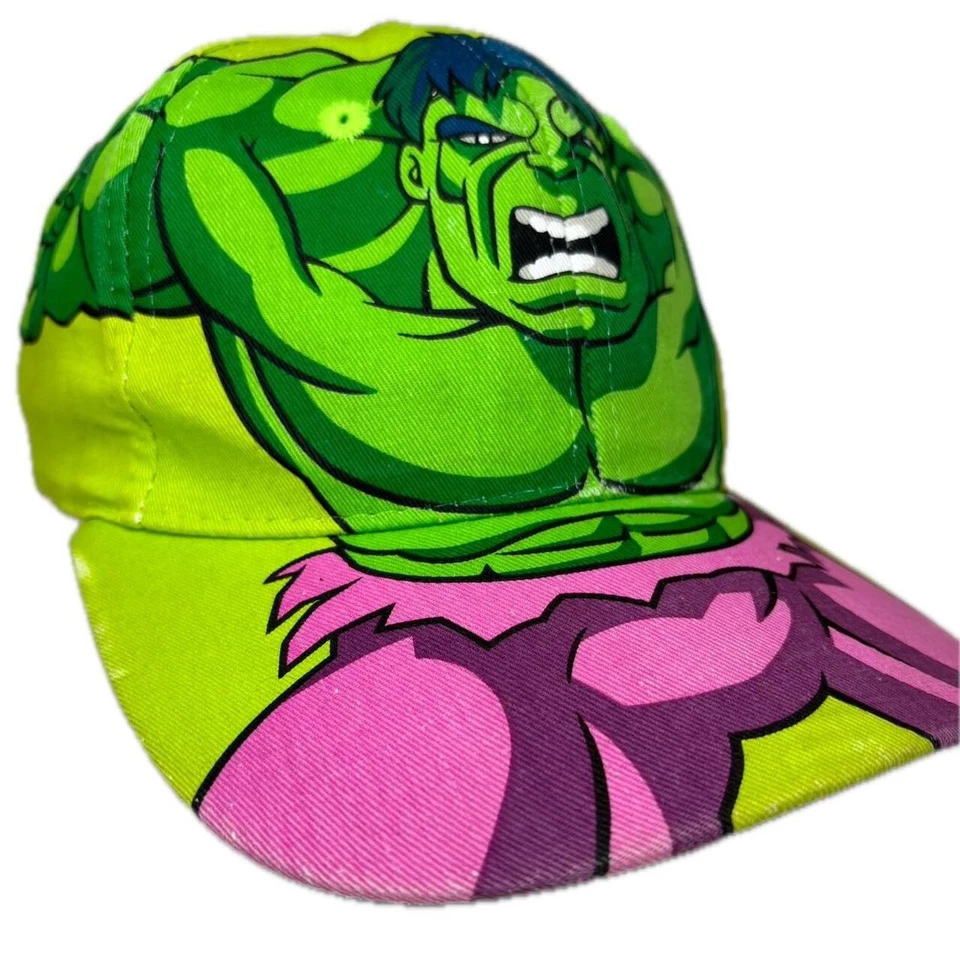 De colección RARO 1997 The INCREDIBLE HULK Gorra ORIGINAL Marvel Snapback Sombrero Ajustable OSFM Foto 2 de 4