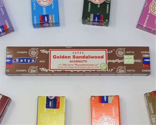 Satya Nag Champa GOLDEN SANDALWOOD Incense Sticks: Choose 15 30 45 90 or 180 gm - Picture 2 of 17