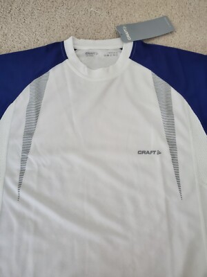 NWT Craft Women Long Sleeve Shirt Crewneck  White/Blue M