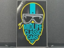 VRHTF NHRA VTG COOL "MIDLIFE CLASSIC CARS.COM" 3" X 4" DIE CUT STICKER