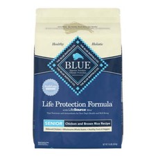 New Blue Buffalo Senior Dry Dog Food, Chicken & Brown Rice, 15lbs 3.01 per pound
