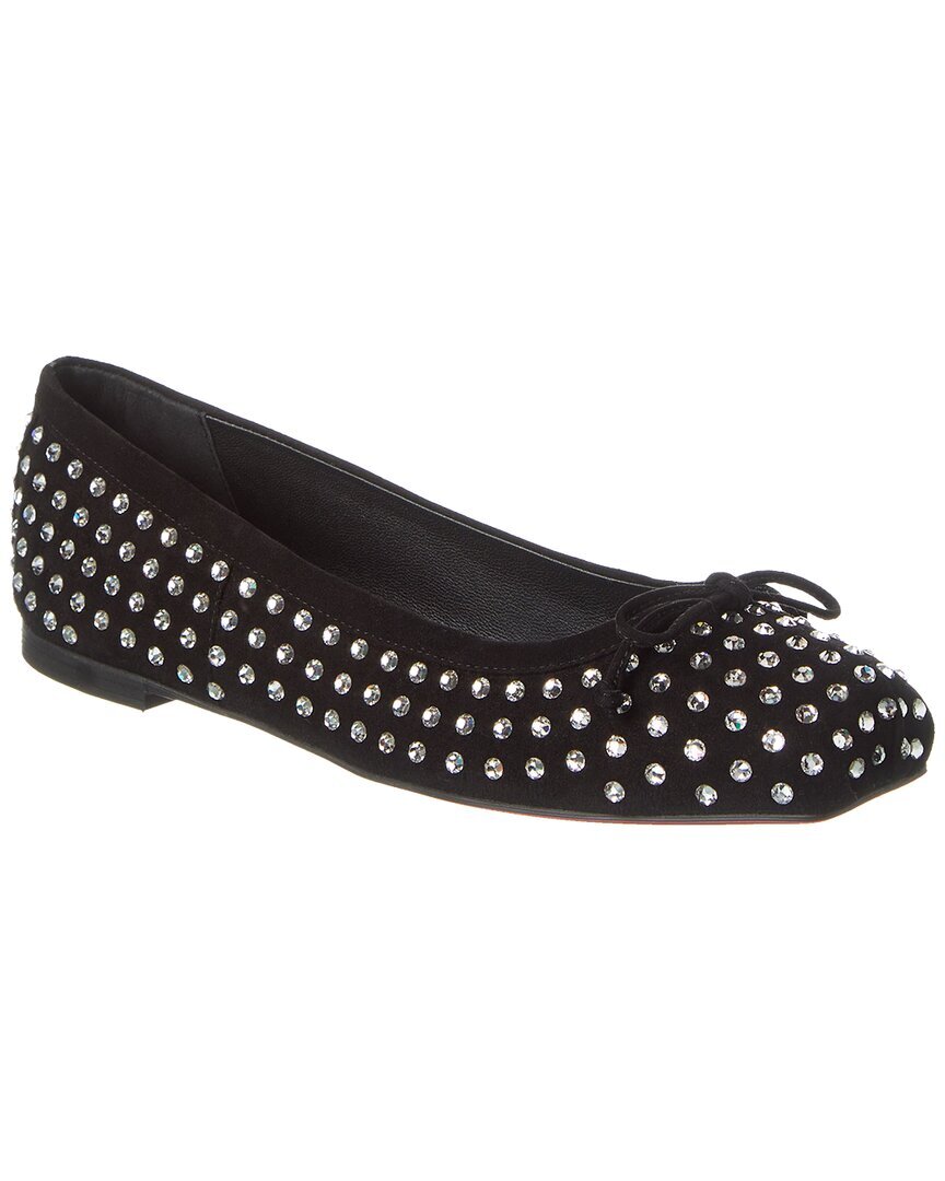 Женская замшевая обувь на плоской подошве от Christian Louboutin Mamadrague Strass Boum черный 36 133790₽
