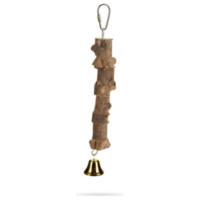Beeztees Kjer Vogelspielzeug Holz Aufhänge-Spielzeug mit Glocke Eschenholz