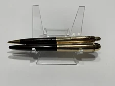 VTG EVERSHARP BROWN 1/10 14K Y.G.F LEVER FILLER 14 K  NIB FOUNTAIN And PENCIL.