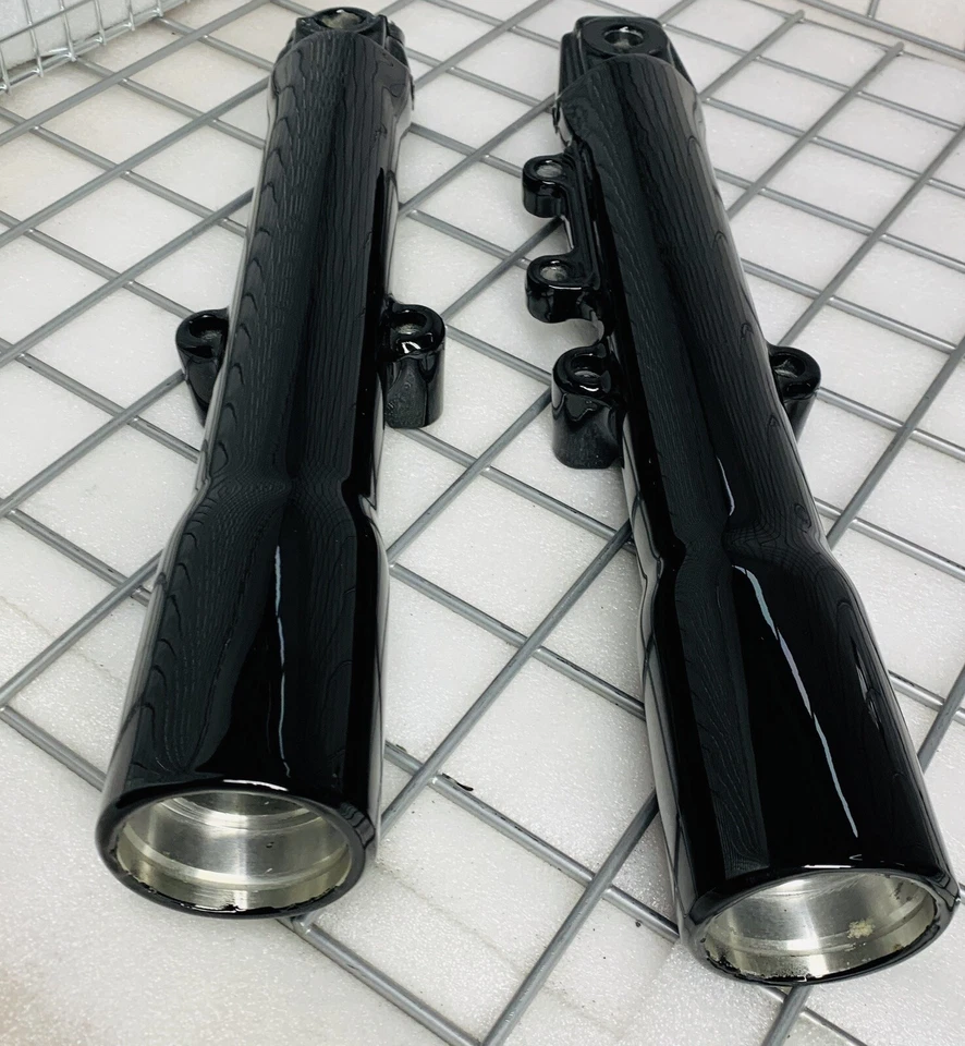 HARLEY 45915-08 Heritage Piernas Horquilla Fat Boy Softail Deslizadores Negro Brillante 2007 en adelante Foto 4 de 4