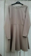 BNWT M & S camel long sleeve fit n flare dress - size 22 regular (rrp £35)