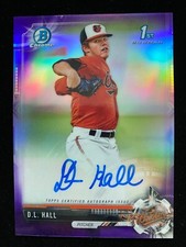 2017 Bowman Chrome Draft D.L. HALL 1st Rookie PURPLE REFRACTOR AUTO #/250 RC SP