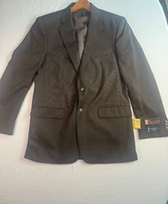 Logans Suprimo 100s Suit Set Mens Size 40L 33L Brown 2 Button Single Breasted