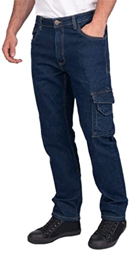 Lee Cooper Workwear di Sicurezza Carpenter Stretch Denim Jeans di Lavoro (x6Q)