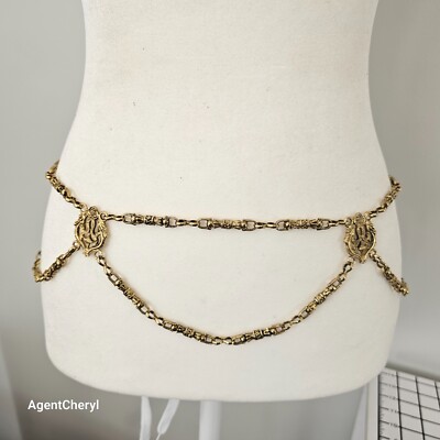 THE LIMITED Vintage OS 26-35'' Draped Gold Chain Medallion Belt Iconic Look