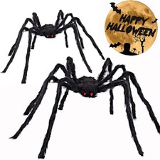 2pcs 59in Halloween Spider Realistic Giant Spider Scary Props DIY Outdoor Decor