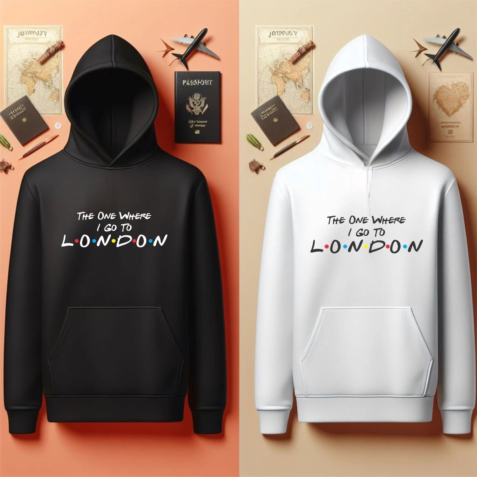 Friends Inspired Hoodie, The one where i go to London hoodie, Vacations hoodie