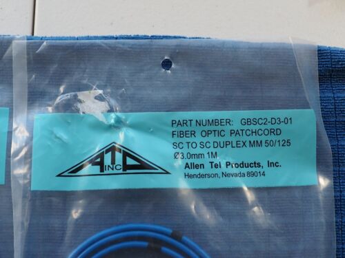 Two Allen Tel GBSC2-D3-01 Fiber Optic Patchcord SC To SC Duplex MM 50/125 3mm 1M - Picture 4 of 10