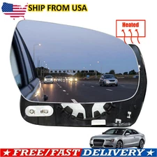 For Audi A4 S4 A5 S5 10-17 Heated Right Passenger Side Door Mirror Glass Convex◮