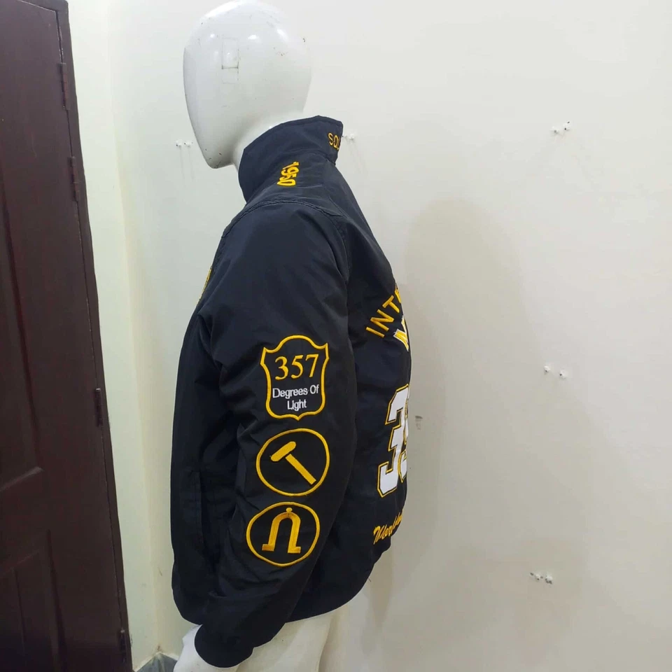 Chaquetas universitarias INTERNATIONAL MASTER MASON Chaquetas Masónico Letterman Impermeable Foto 4 de 4