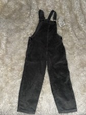 Zara Girls Gray Corduroy Overalls Kid  s 5/6 NWT