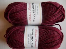 Filatura Lanarota  Wool Heathers 100% wool yarn, burgundy, lot of 2 (104 yds ea)